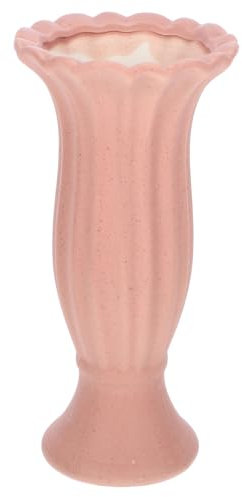 Pink Roman Column Ceramic Flower Vase for Tabletop Decor