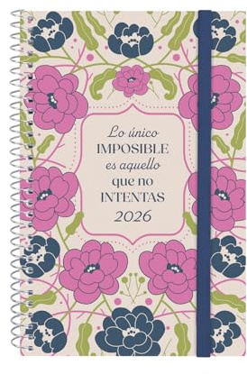 Finocam - Agenda Espiral 2026 Semana Vista Horizontal | Enero - Diciembre (12 meses) | Agenda Anual 2026 | Tapa de polipropileno Espiral Design Collection - Imposible - Español