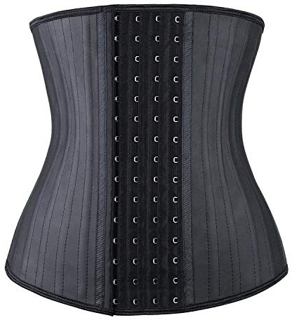 YIANNA Waist Trainer for Women Latex Underbust Waist Corsets Cincher Hourglass Body Shaper 4 Hooks