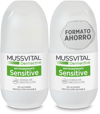 MUSSVITAL Desodorante Dermactive Sensitive, Pack 2 Uds. x 75ml. Roll-on