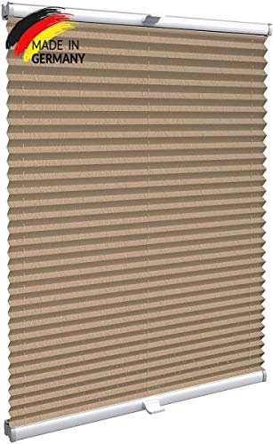 Konfigurieren Sie Ihr eigenes Plisseerollo ohne Bohren | Plissee Klemmfix nach Maß für Türen & Fenster | Sichtschutz für Fenster, Blickdichte Rollos in Crushed Optik