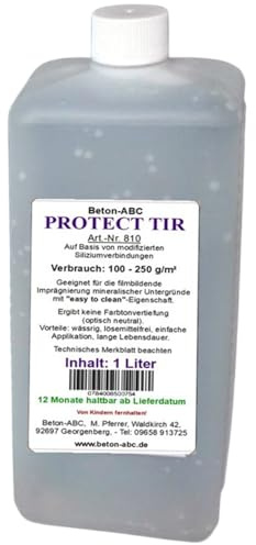 Imprägnierung TIR/Beton, Klinker, Sandstein... für innen und außen, Wasser- und Schmutz abweisend (1 Liter)