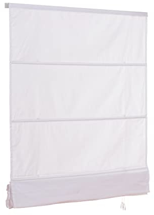 Ventanara® Raffrollo Raffgardine Faltrollo tageslicht durchlässig inkl. Befestigungsträger Größen (weiß, 180 x 220 cm)