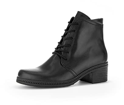 Gabor Damen Schnürstiefeletten, Frauen Schnürboots,Wechselfußbett,Best Fitting,gefüttert,Stiefel,Bootee,Booties,schwarz,40 EU / 6.5 UK