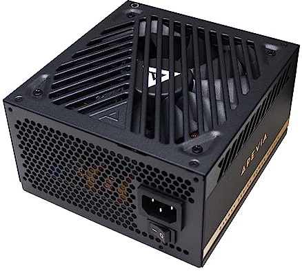 Apevia ATX-GX850W PCIe 5.0 y ATX 3.0 Ready Galaxy 850W 80+ Gold Certificado, Gen 5 12VHPWR Conector, Fuente de alimentación Semi-Modular PFC ATX Activa para Juegos