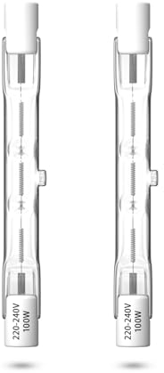 Bonlux R7S Halógeno 78mm 100W, R7s 78mm Bombilla Lineal Halogena 230V Regulable Blanco Cálido 2800K para Lámpara de Paisaje, Luz de Seguridad, Paquete de 2