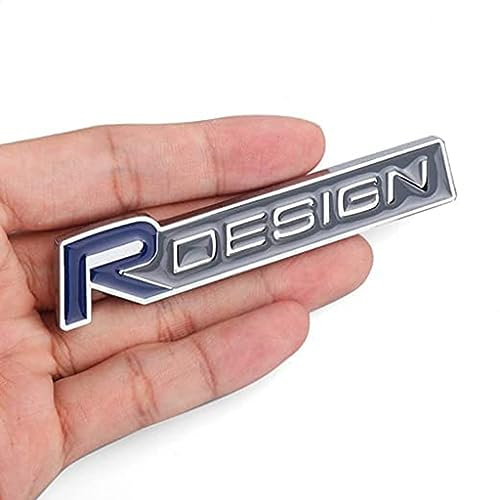 Stickers Voiture Métal 3D pour Volvo R Design S60 V60 Xc60 S60 V40, Autocollant Badge Logo Emblème Insigne de Auto Coffre, Auto-Adhésifs Voiture Décoration Accessoires,Blue-A