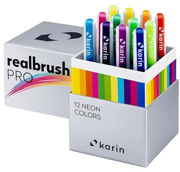 KARIN Realbrush PRO Neon Colors – ein Set mit 12 Pinsel in einem exklusiven und schützenden Etui.