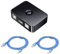 Conmutador de impresión USB 2.0, adaptador de conmutador de impresión USB, 2 puertos, con luz LED, incluye 2 cables de impresora USB 2.0 de 1,5 m, 2 ordenadores que comparten 1 impresora conmutador