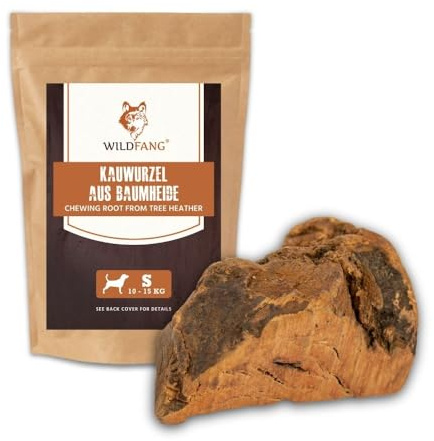 Wildfang® Tuggrot av Briar-trä, S – Splitterfritt tuggben i trä. Luktfria och naturliga tuggvänliga leksaker för hundens tandhälsa och friskt tandkött (för hundar under 15 kg), 1-pack.