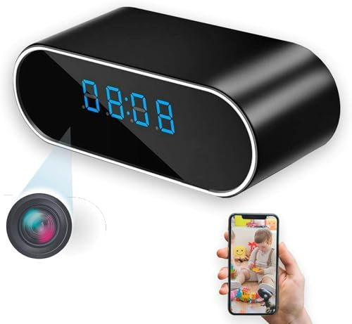 1080p mini säkerhetskamera trådlös hemvideo WiFi dold kameraklocka HD spionkamera mörkerseende och upptäcka hemsäkerhet