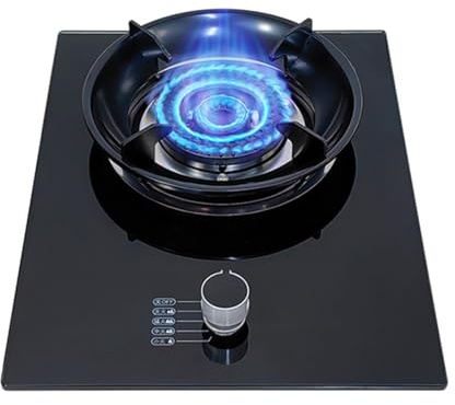 Cuisinière À Gaz, Cuisinière À Gaz De Camping 4,2 KW, Cuisinière De Comptoir De Cuisine, Support À Casseroles En Fonte En Verre Trempé, Avec Protection Contre Les Flammes, For À Domicile(LPG)
