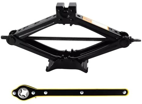 TIEOAXFT Cric for Auto da 1,5T, cric Manuale, Strumento di Riparazione Auto, Strumento di Sollevamento con Chiave a cricchetto for Risparmiare Lavoro, cric Pieghevole for Auto