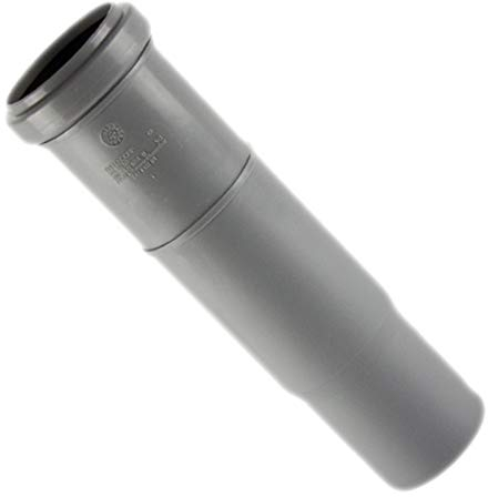 HT Langmuffe Verbinder für Rohr Außendurchmesser 110mm 11cm DN110 DN100 mit Steck Muffe + Gummi Dichtung Abwasser Abfluss Leitung Kunststoff PP grau Kanalrohr Kupplung Fitting Lüftung