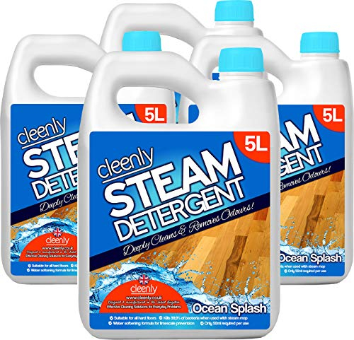 Cleenly Steam Detergent for Steam Mops (20 litres) - Ocean Splash - Suitable for All Hard Floors - Great for Homes with Pets
