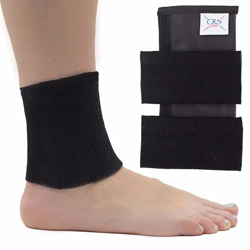 CRS Cross Ankle Gel Sleeves,Padded Skate Socks. Ankle, Foot and Lower Leg Cushion and Protection for Figure Skating, Ice Hockey, Riding, Ski or Equestrian Tall Boots. Two (2) Black Ankle Gel Sleeves