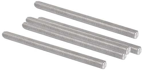 QUARKZMAN Tige Filetée M8 x 120mm 1,25mm Pas Entièrement Tiges Filetées x 5 Pièce 304 Inox Acier Mâle Fileté Tige Barre pour Boulons et Pinces et Cintres et Boulons en U,[Argent]
