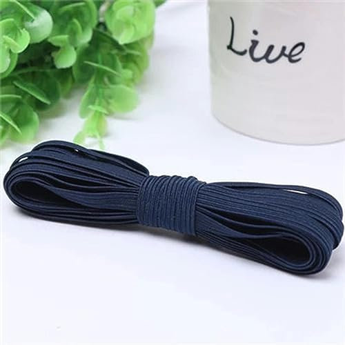 Banda de goma, bandas elásticas de 6mm, cinta de goma colorida, línea de cuerda para pantalones, ropa, accesorios de costura, 100 yardas, azul marino, 6mm, 100 yardas