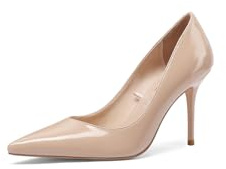 QUEEN HELENA Décolleté con Tacco a Spillo Scarpe Eleganti a Punta Chiusa Donna K3326 (Nude, 37)