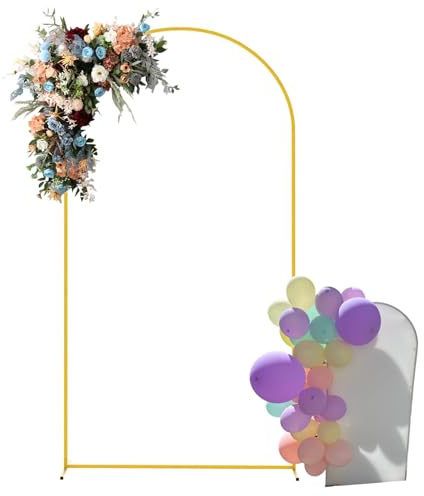 Kit de de Globos, Marco de de Boda de 4/5/6/6.6/7 pies, Soporte de Fondo de de Boda Dorado de Metal, telón de Fondo Floral con Base sólida, de Globos para Flores, Globos, Luces