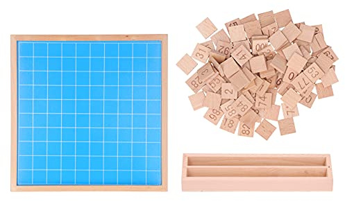Fdit Juguete de Tablero de Conteo Matemático, Juego de Aprendizaje Educativo para Niños, Enseña a Contar del 1 Al 100, Adecuado para Preescolar y Escuela Primaria, Material de Madera