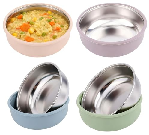 Barnskålar Med Sugfäste,Små Sugkoppar Halkfria Skålar,Brinquedos Para Cães - För Ungdom Flickor Och Pojkar Till Mellanmål Måltid Mos Frukt Gröt Frukost Lunch Skola Och