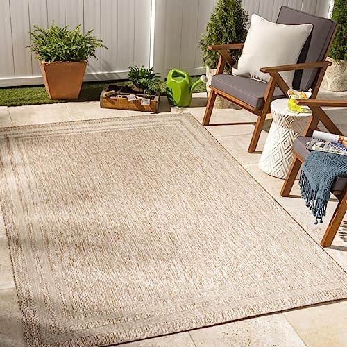Livabliss Alfombra Exterior Terraza Geométrica Colos - Alfombras de Exterior/Interior - Alfombra Boho Resistente a los Rayos UV y a Las Manchas - Alfombras Grande 160x213cm, Beige y Crema