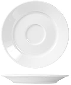 H&H 4367067 Piattino Per Tazza Da Brodo Wersal, Porcellana, Bianco, 16 cm