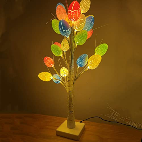 LED Birke Baum Licht, Ostereibaum Mit Lichtern, 60Cm 24 Leds Ostereier Dekoratives Lichterbaum, Batterie Und USB-Betrieben, Für Ostern, Erntedankfest, Home Festival Party Hochzeit Weihnachten