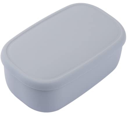 BLUE GINKGO Large Silicone Container - Large Silicone Food Storage Container with Lid | BPA Free, Airtight, Dishwasher and Freezer Safe (47oz) - Grey L