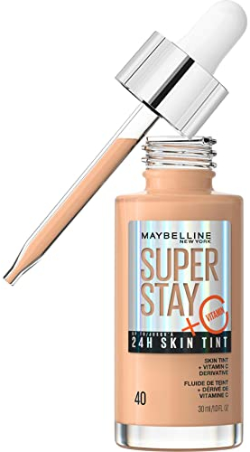 Maybelline New York Foundation, Langanhaltendes Make-Up mit Vitamin C, Vegane Formel, Super Stay Skin Tint, Nr. 40