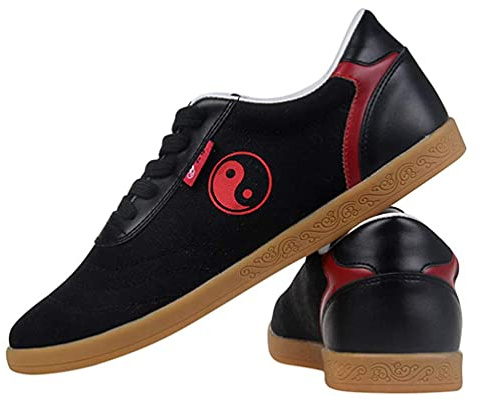 Tai Chi Kung Fu Shoes, Women's Martial Art Sneaker Chinese Traditional Qi Gong Beijing Trainer Wing Chun Slipper for Female,Black,8