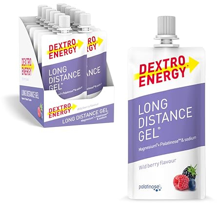Dextro Energy Long Distance Gel Wild Berry | Fast and Long-Lasting Energy Supply | Developed for Intensive, Long Endurance Exercise | Easy to Consume Continuous Carbohydrates | Pack of 12