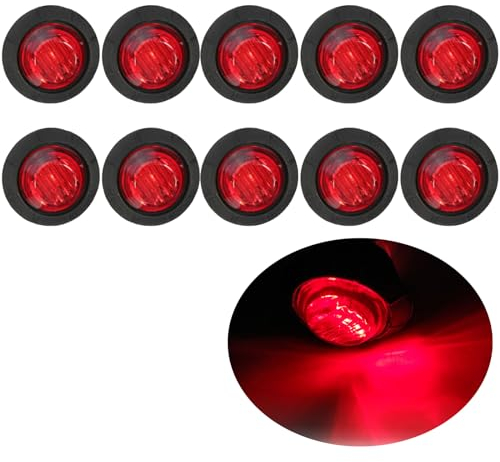 10X 3 Luces de Posición Laterales LED Luz de Advertencia de la Lámpara Lateral del Remolque de 12 / 24V para la Caravana del Camión RV (Rojo)