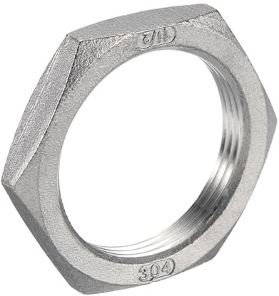 QUARKZMAN Fuso Tubo Raccordo Esagonale Controdado 304 Inossidabile Acciaio Esagonale Blocco Dado 1 1/2 Femmina Filettatura (DN40) per Idraulica Fissa Acqua Scopa e Sottocarro Detergente