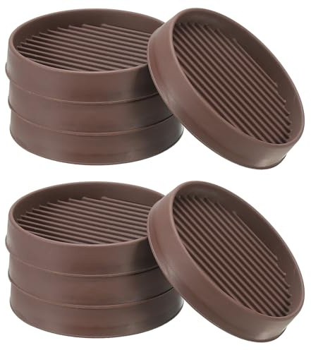 PATIKIL 3 Round Rubber Furniture Pads, 8 Pack Non Slip Caster Cups Anti Skid Floor Protectors for Furniture Feet Bed Couch Chair Table Stopper, Brown