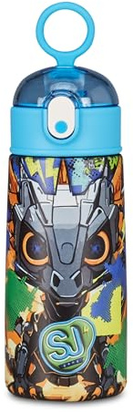 SJ GANG STYLE JAM GANG Borraccia Termica in Acciao Inox, Animali, Blu, 0,5 L, Borraccia Scuola e Tempo Libero, Bambino