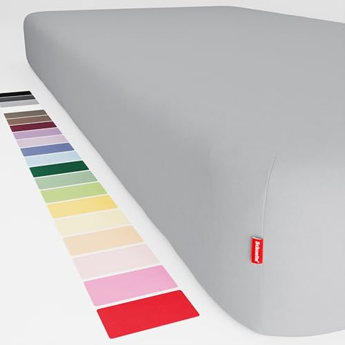 Schuette® Topper Spannbettlaken • 80x200 cm • Wow! Kollektion: Graceful Grayce (Hellgrau) • 100% Superfluff Baumwolle, Blickdicht, Faltenfrei • mit Rundumgummi • Matratzenhöhe bis 10 cm
