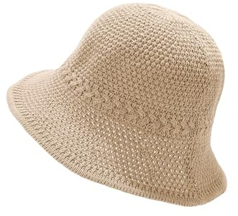 MUNSKT Sombrero de ganchillo para mujer, tejido de paja sintética, plegable, de malla, suave, ligero, para playa, primavera, verano y otoño