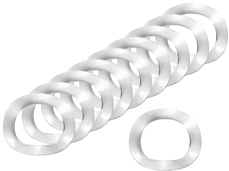sourcing map Arandela de resorte ondulada, 20 piezas de 0.83 x 0.55 x 0.000 pulgadas (ODxIDxT) – Arandela curvada de acero inoxidable 304 para tornillo y juntas onduladas para maquinaria (plata)