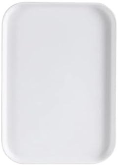 22 vassoi in plastica da 30,5 cm per servire cibo, vassoio rettangolare bianco per casa, ristorante, hotel, organizer