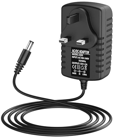 Yisica 12V 2A Power Supply UK Plug Adapter, Converter Driver AC 100-240V Supply to DC 12V, AC to DC Converter Adapter Transformer for CCTV Camera, USB 3.0 HUB, LED Lights