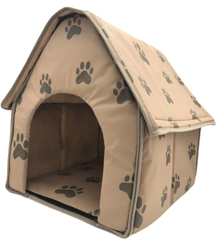 GARVALON Faltbares Haustierzelt mit Pfoten Design Tragbares Hundebett für Drinnen und Draußen Weiches Warmes Hundezelt für Sofa Schlafzimmer Auto Bequemes Haustierhaus