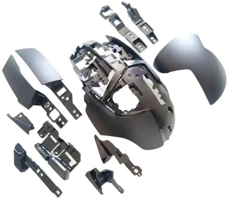 Rebellious Set di ricambio ergonomico per mouse senza attrezzi, superficie antiscivolo, polistirolo verde, selezione di colori individuali, set per mouse radio