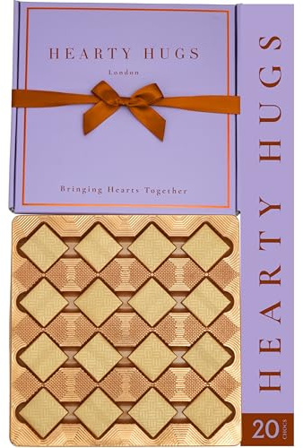 Hearty Hugs Chocolates Gift Box | Chocolate Gifts | Chocolate Hamper | 20 Chocolates | Letterbox Gift, Birthday, Thank You, Anniversary, Get well soon Gifts, Gift for Her, Him, Men, Women (Purple)