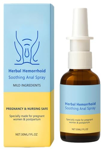 Beruhigendes Kräuterspray, speziell für Schwangerschaft und Stillzeit entwickelt – Lindert sanft Beschwerden im Analbereich, 30 ml, hypoallergene Formel, kontaktlose Anwendung