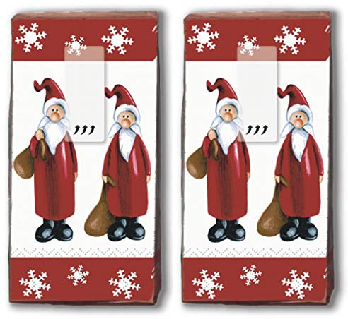 20 Taschentücher (2x 10) Taschentücher Santa bei der Arbeit/Weihnachtsmann / Winter/Weihnachten