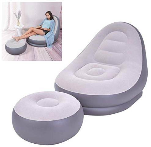 Fineway. CHAISE INFLATABLE GAMING SPORTS CAMPING LOUNGER RELAXING CHAIR SEAT SOFA (DELUXE LOUNGER - GREY)