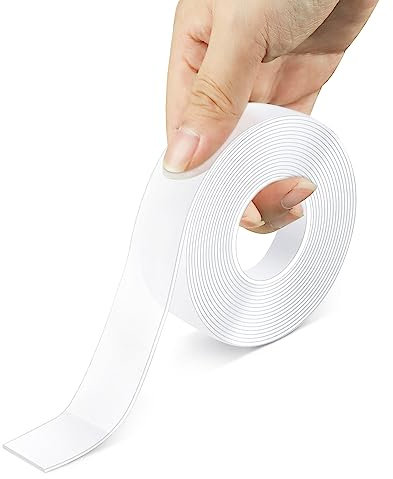 Yolaist Double Sided Tape Heavy Duty,5m Nano Multipurpose Strong Adhesive Removable Mounting Sticky Tape,Transparent Carpet Wall Tape Clear