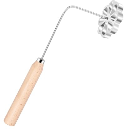 Oikabio Rosaces Timbale Set de cuisine en fer avec poignée traditionnelle mexicaine Bunuelo pour cuisine Gadget Fleur